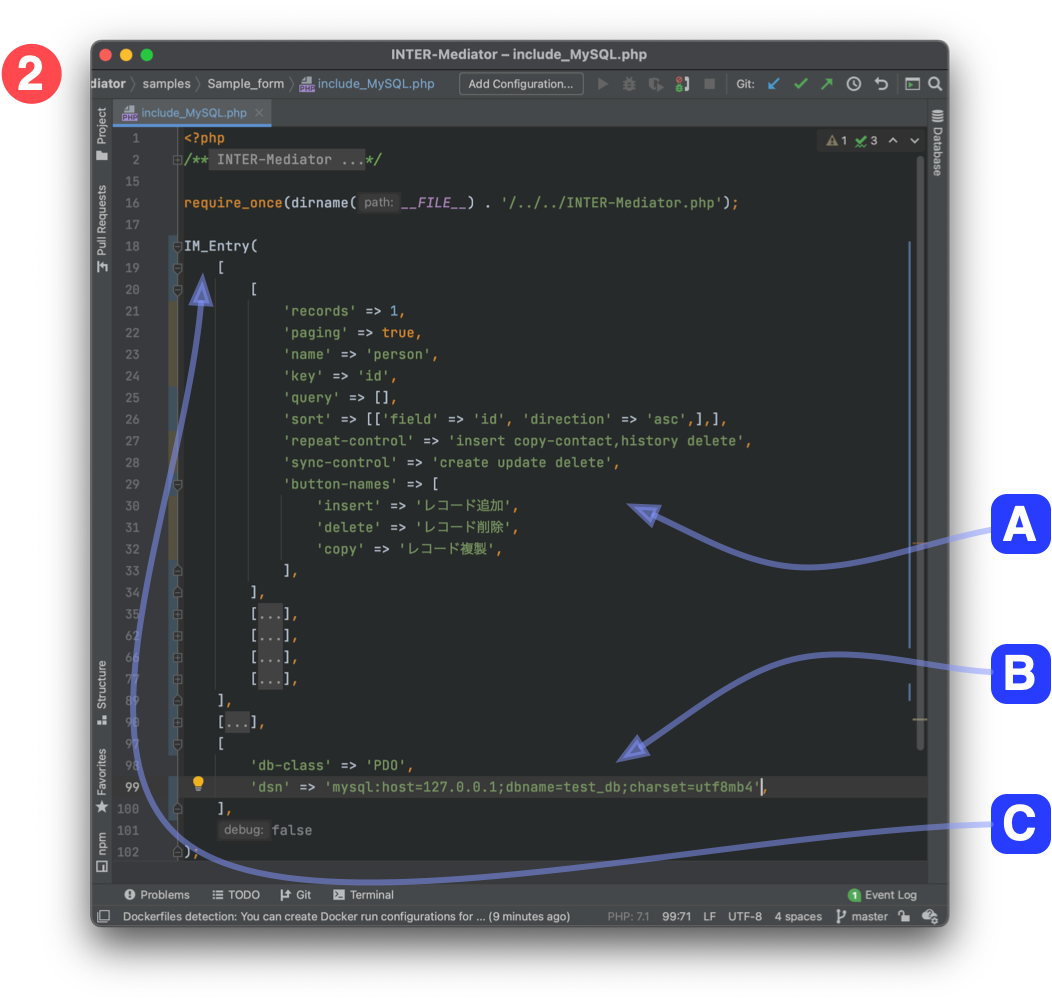 The "Definition file" should be prepared as a PHP file. You should concern about below: image